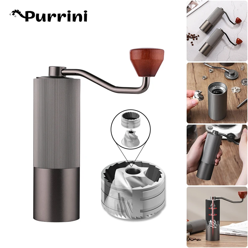 Portable High Quality Aluminum Manual Coffee Grinder CNC Stainless Precision Steel Core Bean Crusher Adjustable Thickness Tools