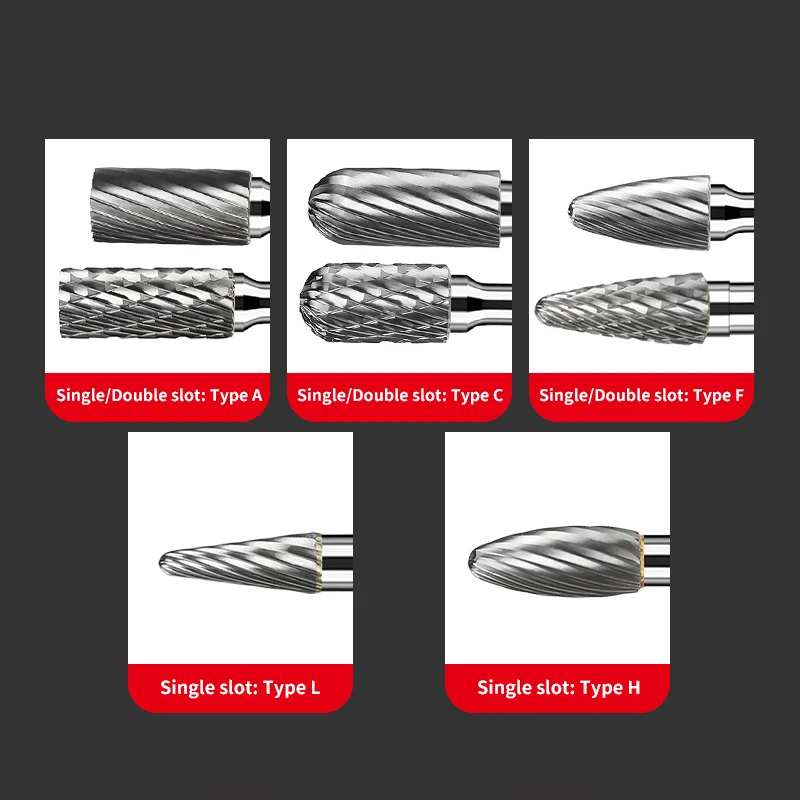 Carbide Rotary file Type A-H tungsten steel grinding head cylindrical handle 3mm AX3 CX3 DX3 GX3 HX3 MX3 Burr Drill Bits CNC