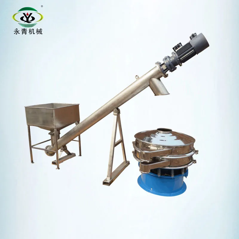 Portable Inclined Hopper Screw Conveyor for Truck Loading Sand Transportation Heavy Industrial Belt Conveying System