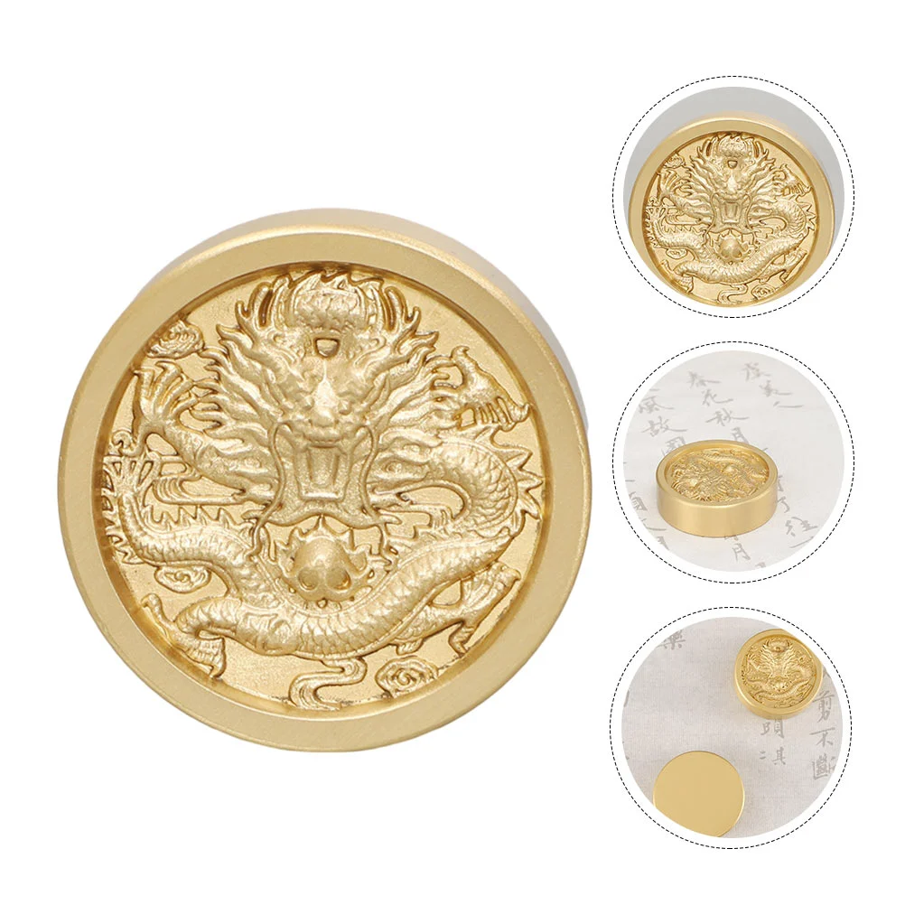 Brass Ruler Paperweight Chinese Calligraphy Supplies Creative Round Desktop Copper Office