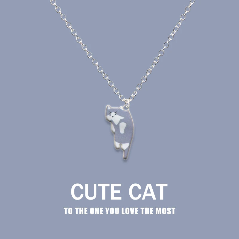 Neue Trendy Nette Katze Anhänger Halskette für Frauen Männer Exquisite Emaille Cartoon Kätzchen Halskette Partei Schmuck Zubehör Geschenke – Detail 9