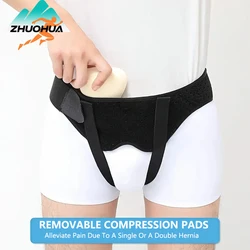 ZHUOHUA Single/Double Hernia Belt Truss for for Men&Women Recovery Strap with 2 Removable Compression Pads