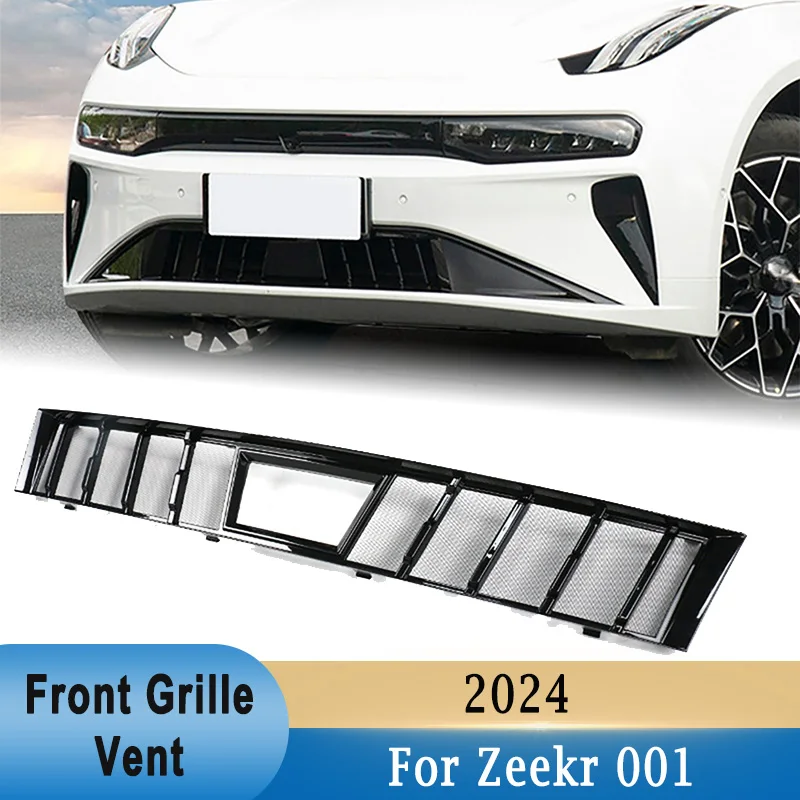

Front Bumper Grille Insect Proof Net Air Inlet Protective Cover Lower Intake Grille Vent Mesh for Zeekr 001 2024+ Glossy Black