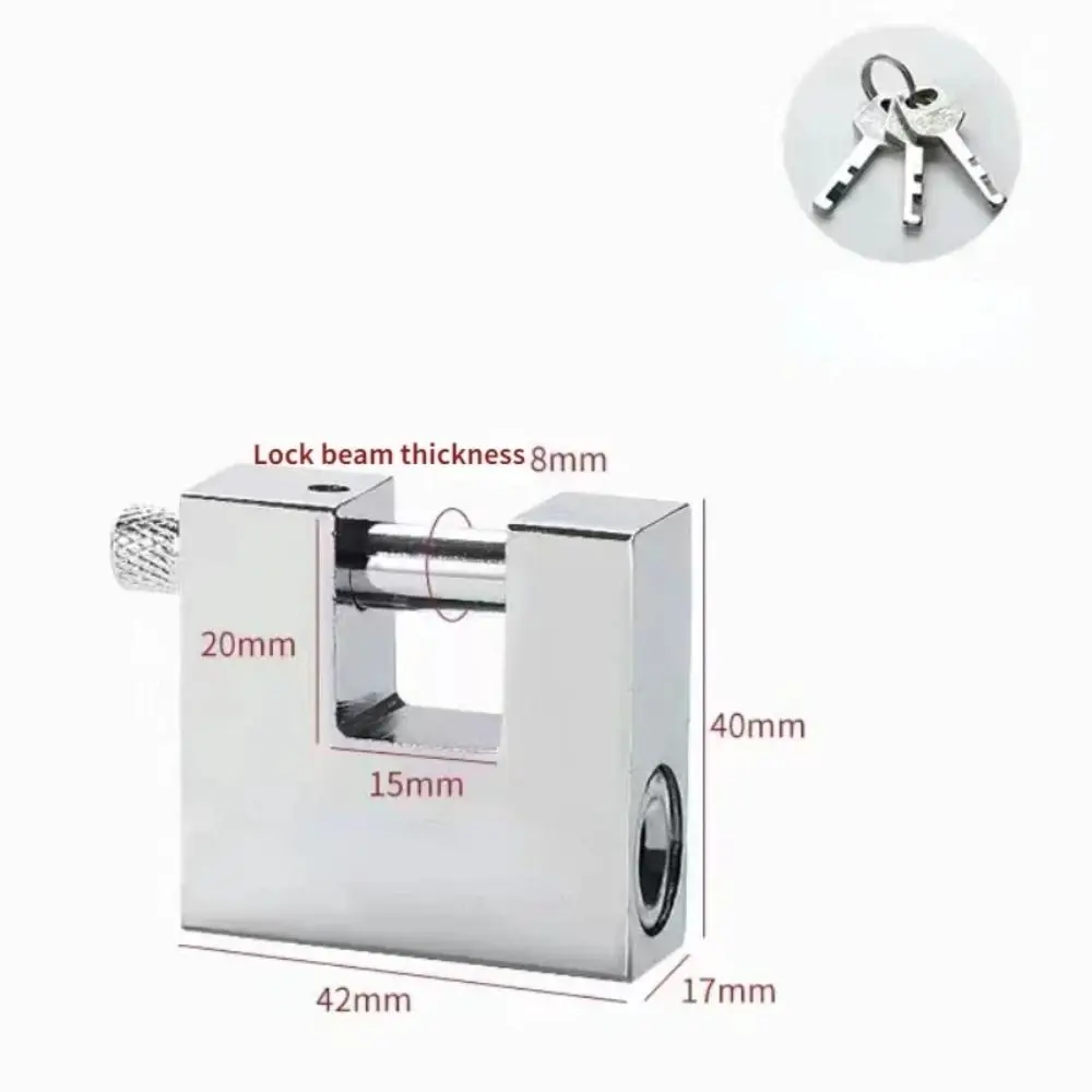 

Safe Multifunctional Keyed Padlock Waterproof Antirust Pry Door Lock with 3 Keys Unlocked Head Window Lock