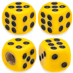 4Pcs Dice Tire Valve Stem Caps,Waterproof Airtight Car Wheel Tire Air Caps Universal Valve Stem Covers for Cars Motorcycles Bike