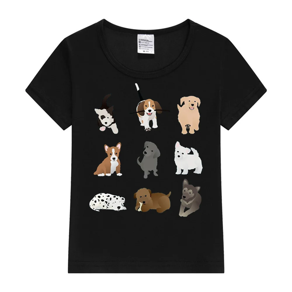 

puppies (blue) Baby T-Shirt 2024 Summer New Cute Dogs T-Shirt Girls Harajuku Graphic Tee Kids boys girls Short Sleeve Tops
