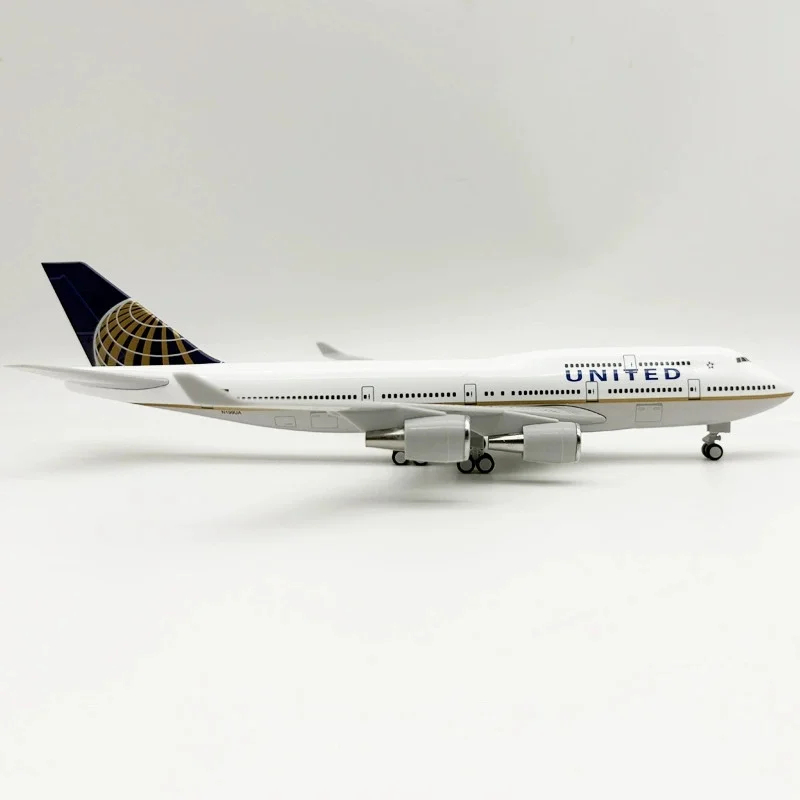 B747 United Airways Model 30cm 1:250 Scale Plane Model Resin Die-cast Airplane Assemble With Wheels Aviation Simulation Gift