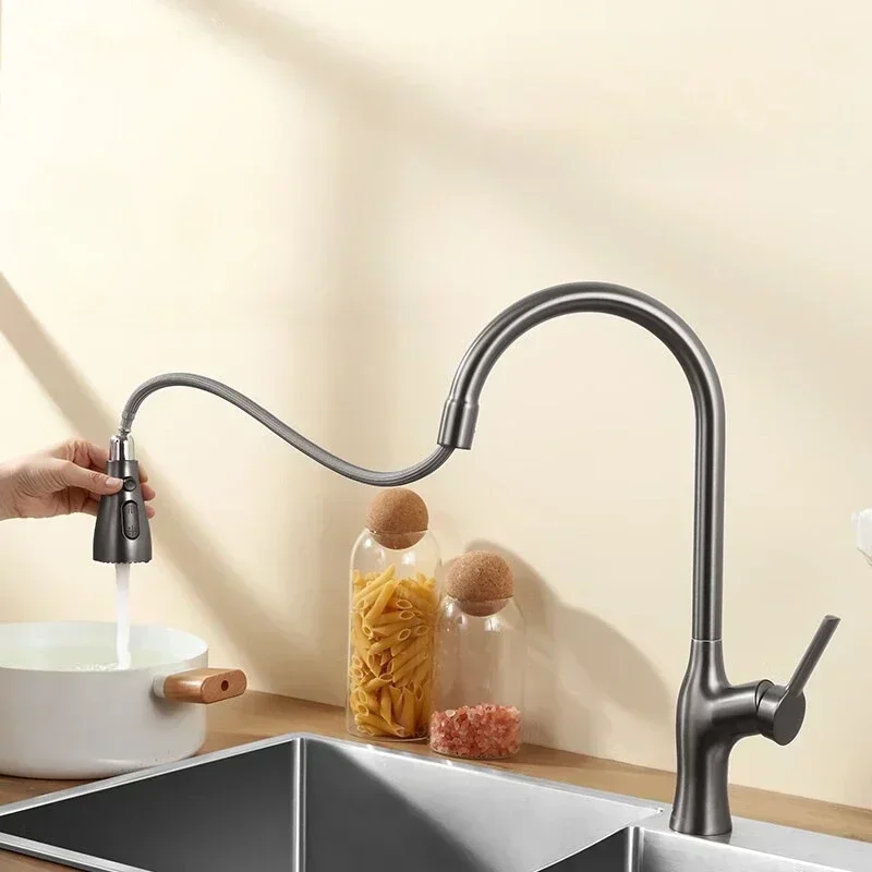 Household Kitchen Faucet Sink Multi-functional Hot and Cold Wash Basin Tap Pressurized Spillproof Faucet Kitchen Accessories