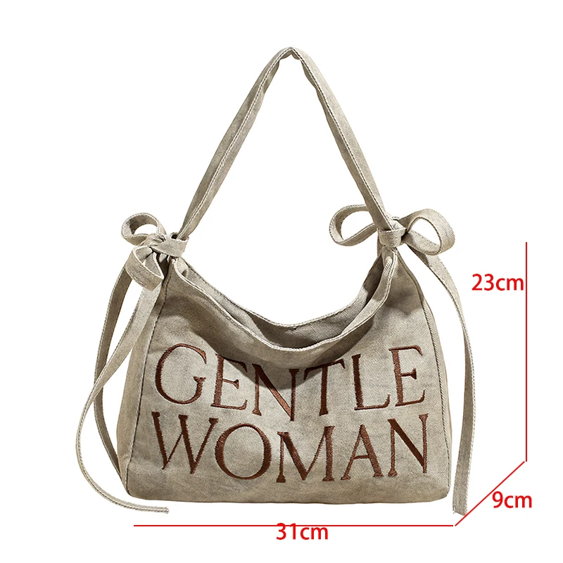 camouflage canvas Bag For Women Korean Style Trend Y2K Brand Underarm Shoulder Bag Female Letter Printing Fabric Handbag Tote