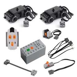 MOC High-Tech Power Function Parts Train Track Motor 88002 Battery Box Receiver Control Set Building Blocks Christmas Present