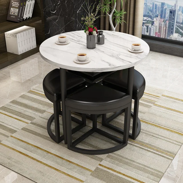 Simple Restaurant Chairs Tables a Table with 4 Chairs Burger Restaurant Can Accommodate the Combination of Tables and Chairs