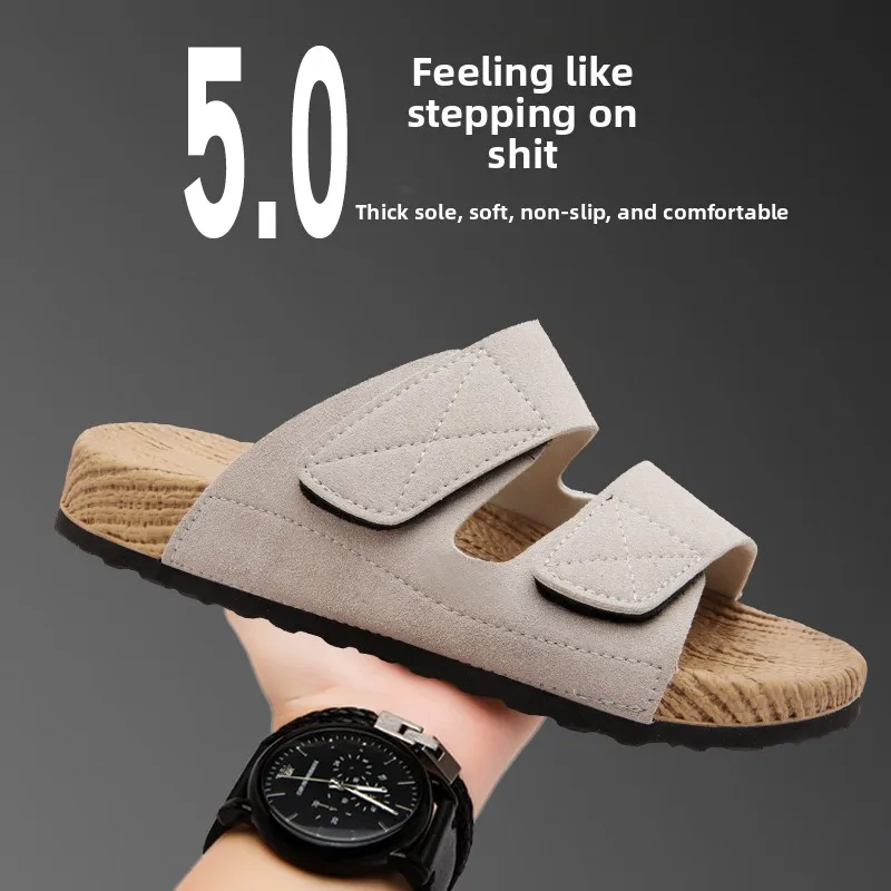 Men's Slide Sandals Summer Outdoor Fashion Soft Bottom Slippers Non-Slip Personality Large Size Casual Slippers