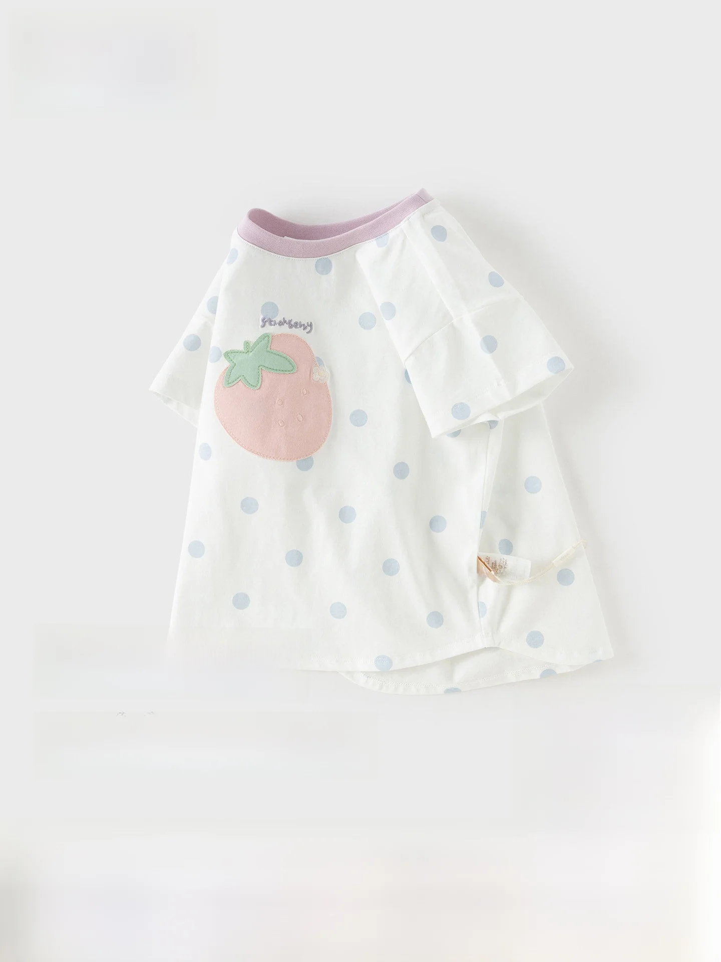 デイブ・ベラ-キッズ-半袖tシャツ-綿00-a級-ベースレイヤーシャツ-サマートップス-女の子用-ベビーガールズ-水玉模様-パッチワーク
