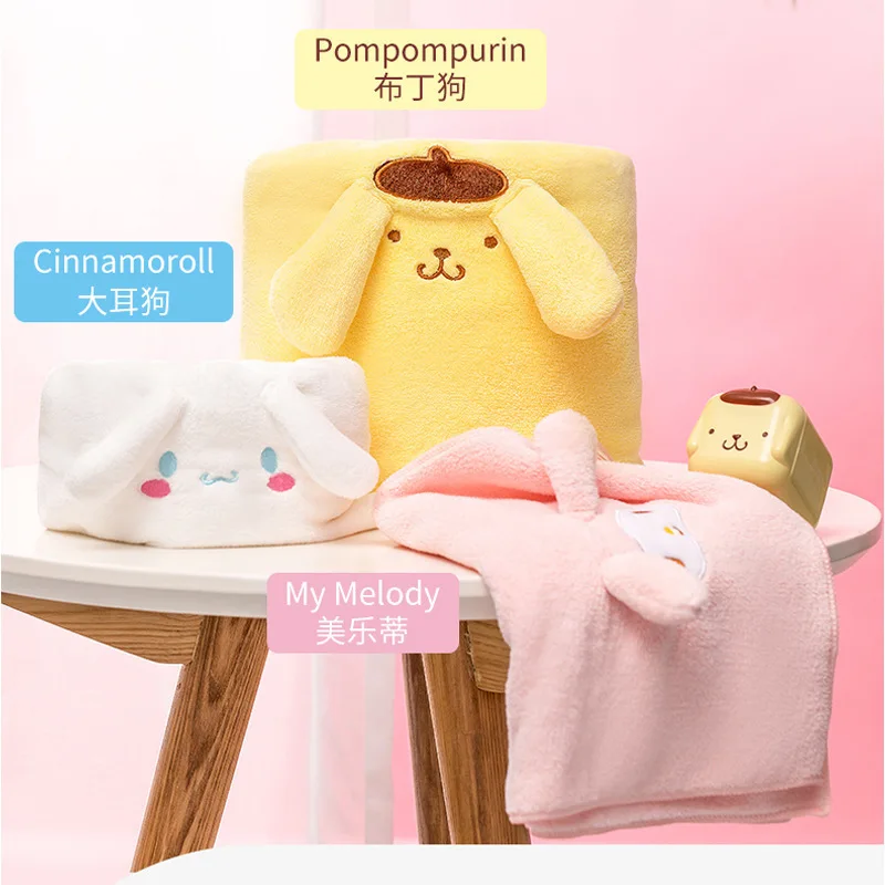 

Coral Velvet Towel Sanrio Kuromi Melody Pom Pom Purin Pochacco Cartoon Cute Soft Absorbent Quick-drying Children's Toiletries