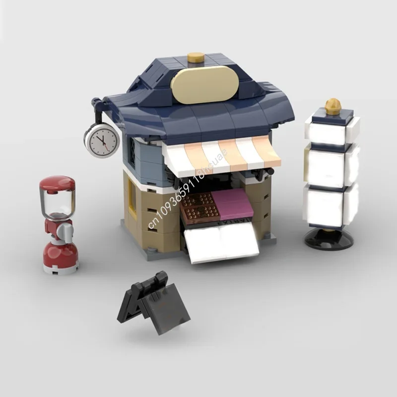 245pcs MOC Hoekkiosk Koffie Gemodulair Model Bouwstenen Architectuur Monteren Speelgoed DIY Idee Kerstcadeau Onderwijs Baksteen