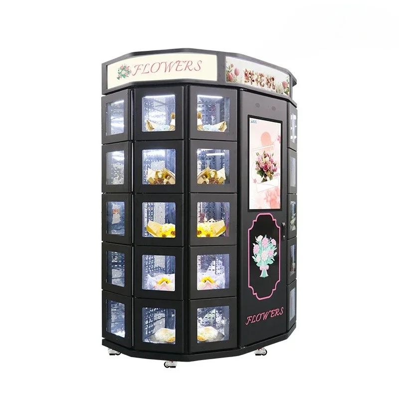 Flower vending machine 32 inch high definition touch 30 grid support