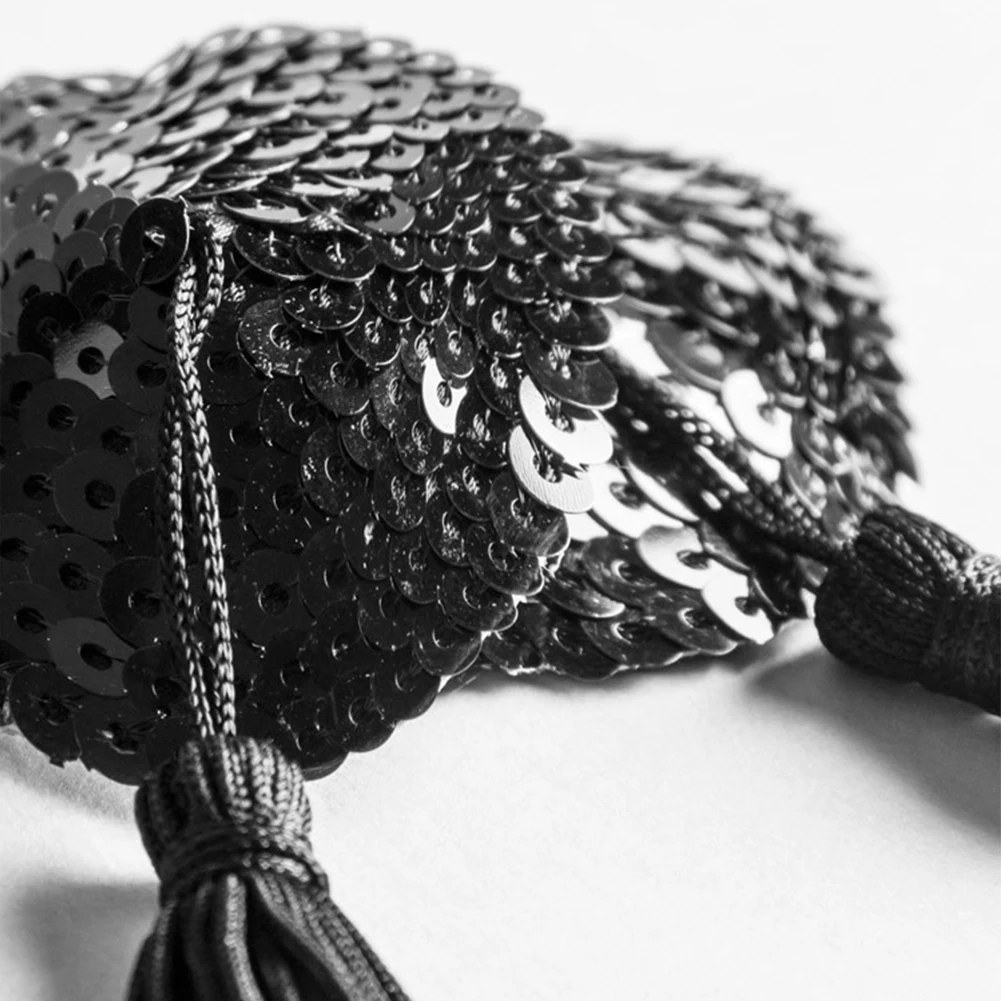 섹시한 여성 가슴 꽃잎 친밀한 란제리 스티커, 스팽글 태슬 가슴 브래지어, 젖꼭지 커버, 반짝이는 유혹 속옷, 1 쌍