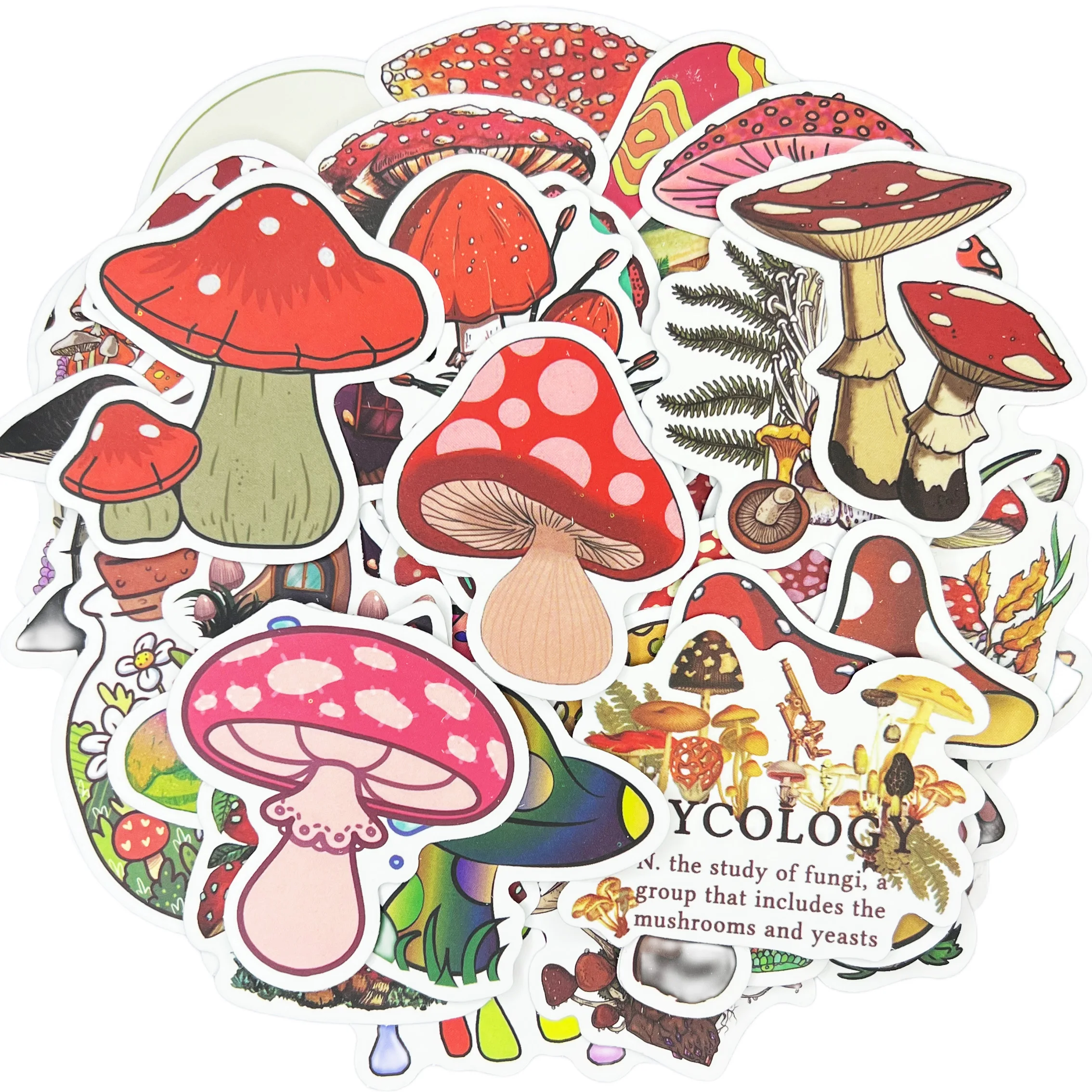 10/30/50Pcs Cartoon Mushroom Waterproof Graffiti Sticker Aesthetic Decorative Luggage Laptop Cup Phone Scrapbook Kids Stickers