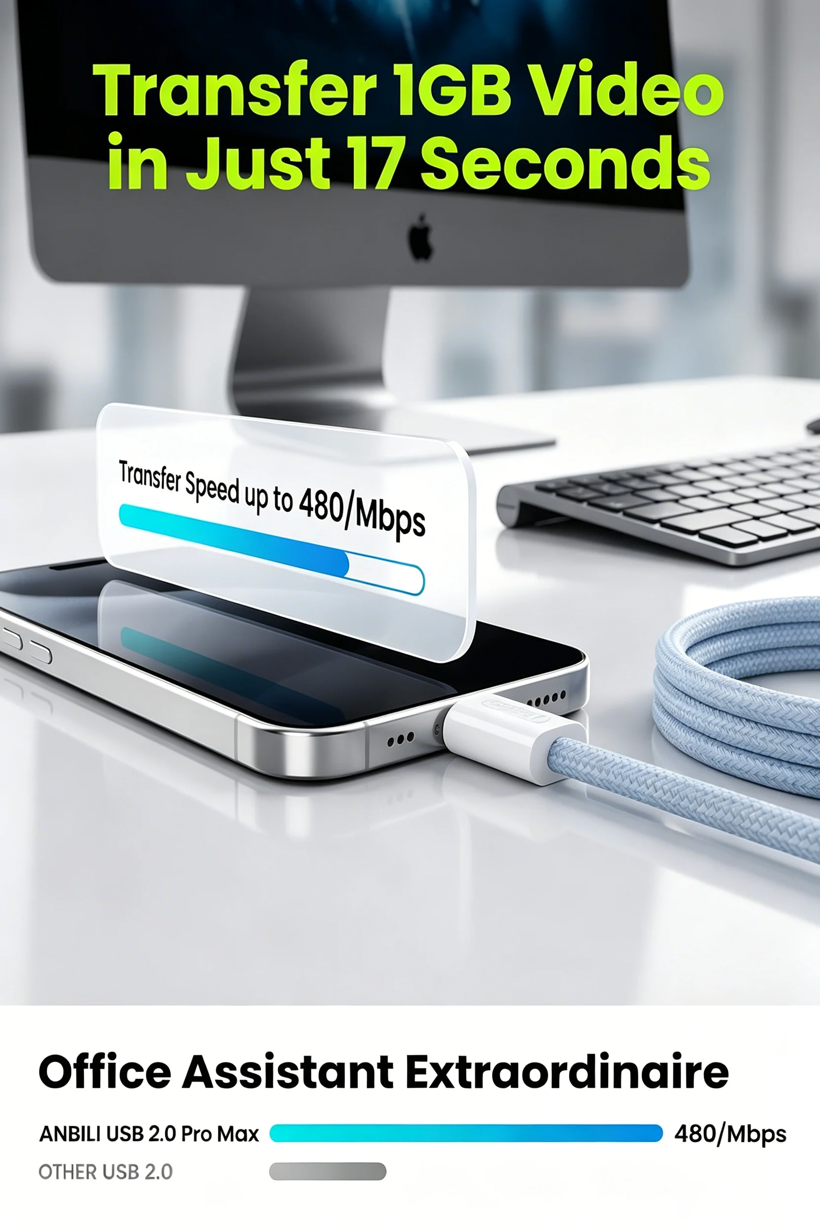 NNBILI 10 Stück 60W USB-C auf Typ-C Farbkabel für iPhone, schnelles Laden für Huawei, Xiaomi, Samsung, Typ-C-Geflechtkabel-Zubehör – Detail 2