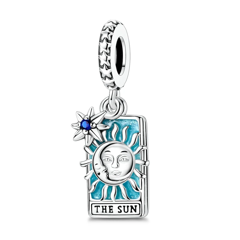 925 Sterling Silver Sun Moon Star Tarot Charms Pendant Fit Original Bracelet DIY Women Valentine'S Day Jewelry Gift