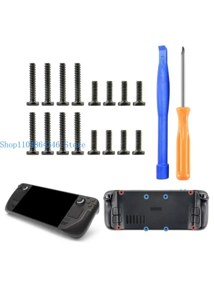 

652F Back Case Screws Set Replacement Fix Screws for SteamDeck Game Console Rear Cover Shell Screws with Removal Tool