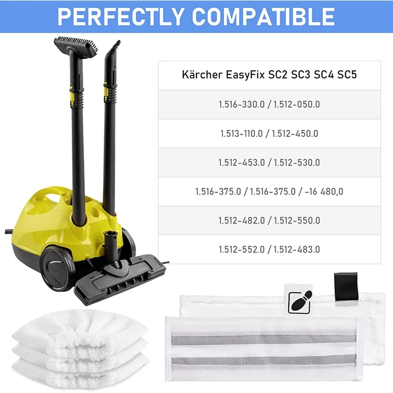 12 Piece Microfibre Cloth Set, Accessory Compatible For Karcher Steam Cleaner Easyfix SC2 SC3 SC4 SC5 image 5
