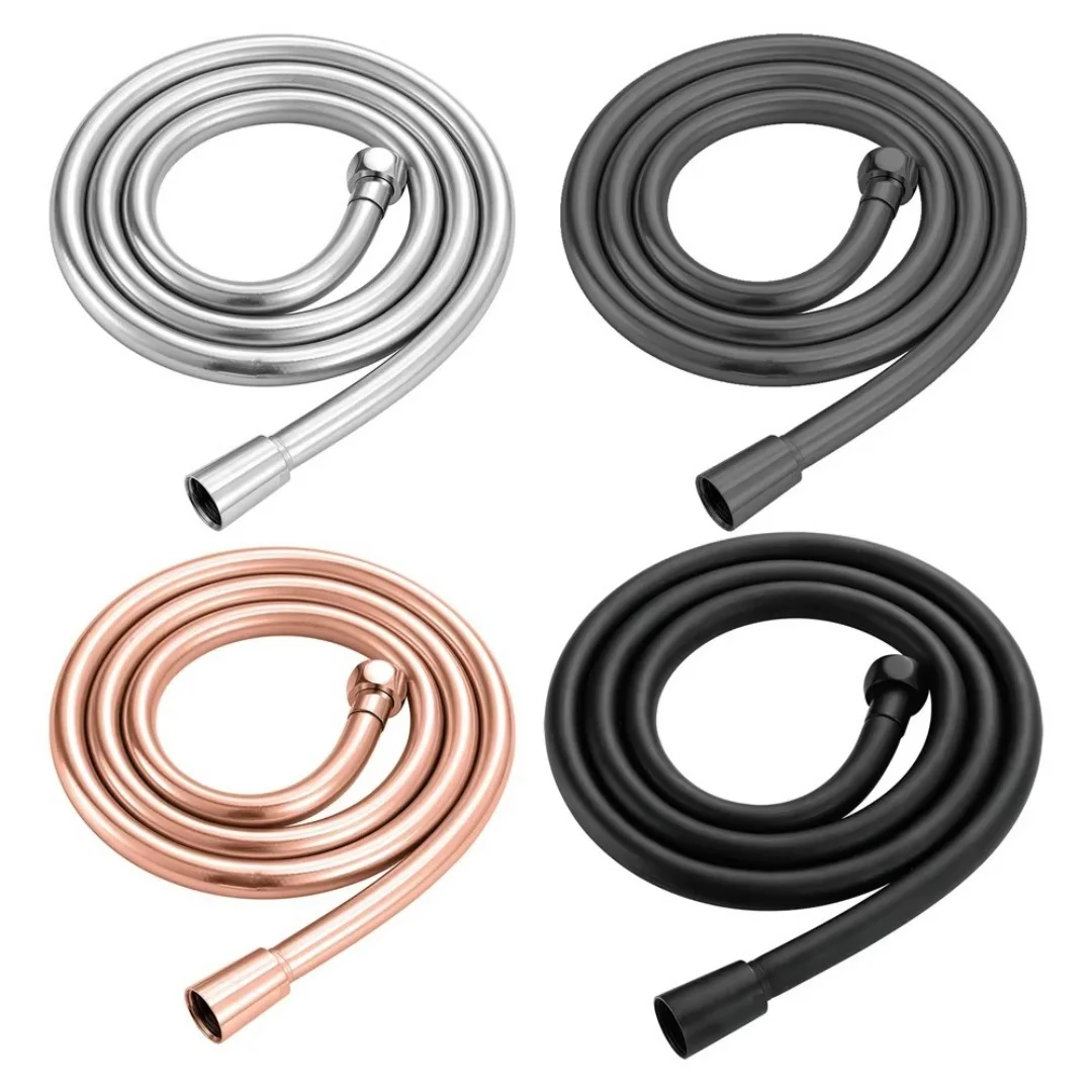 Grey Shower Hose 1.5M Nickel Flexible Shower Hose PVC Long Gold Bathroom Shower Pipe Extension Brushed Gold Plumbing Hose