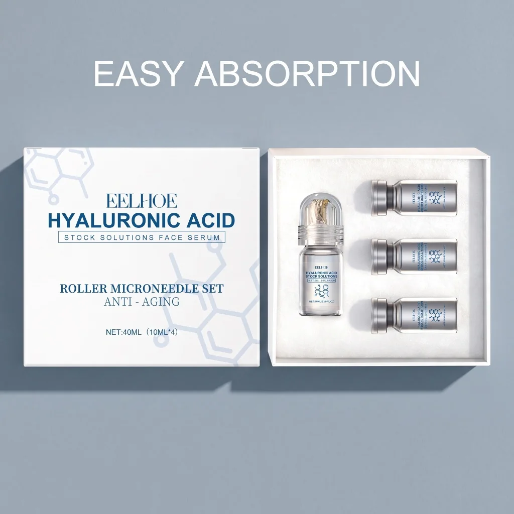 0.2mm Hyaluronic Acid Roller Microneedle Set Stock Solutions Serum Deep Hydrating Quick Penetration Easy Absorption Gentle Care