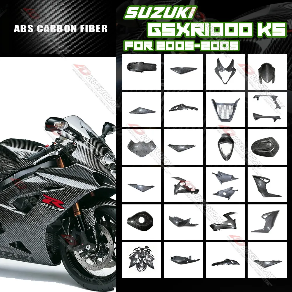 

ABS Carbon Fiber Pattern Fairing Kits For Suzuki GSX-R1000 2005-2006 K5 GSXR Motorcycle Fender Frame Cover Fuel Tank Side Panel