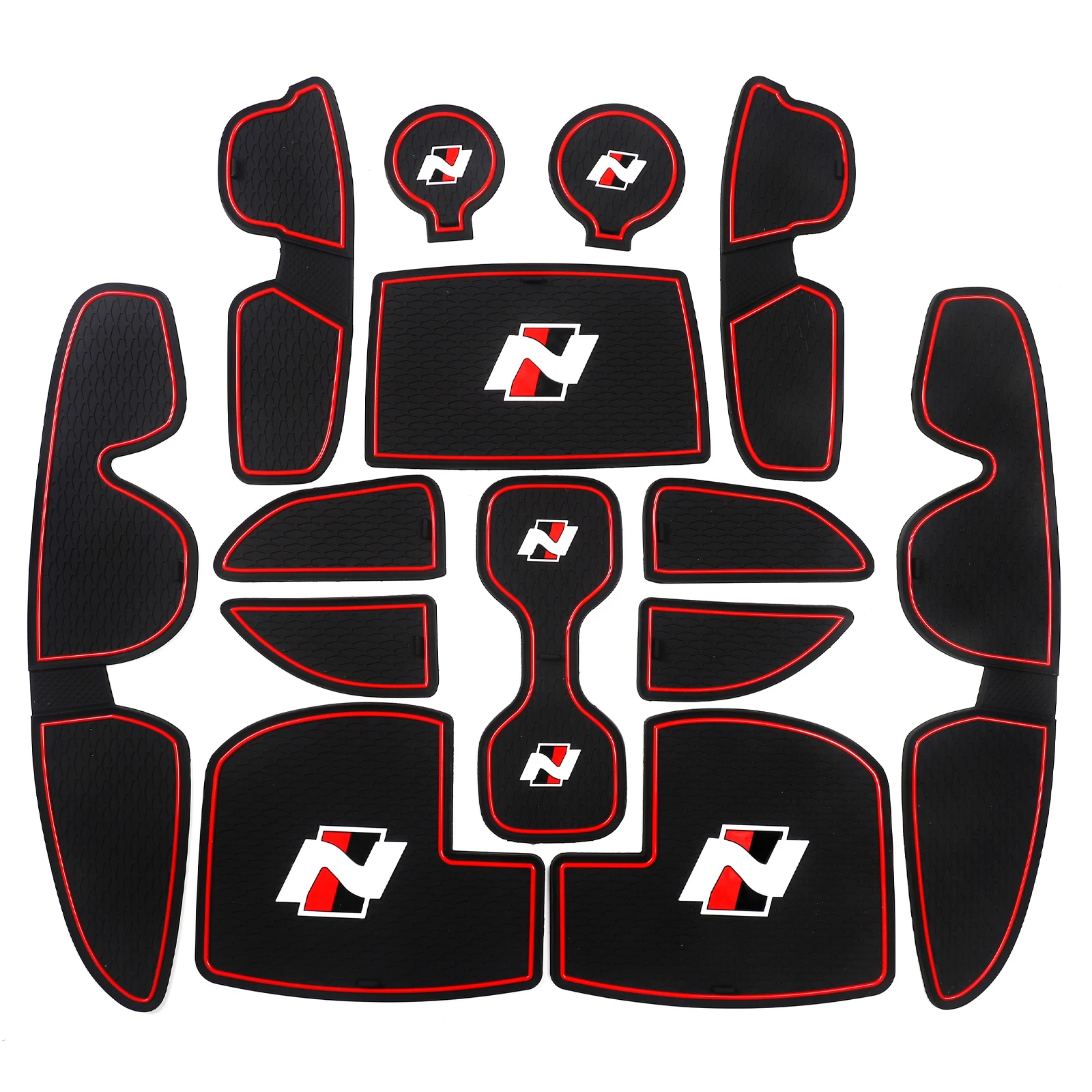 for Hyundai I30 I30 N 2017 - 2022 Anti-Slip Gate Slot Cup Mat Non-Slip Door Groove Pad Interior Accessories