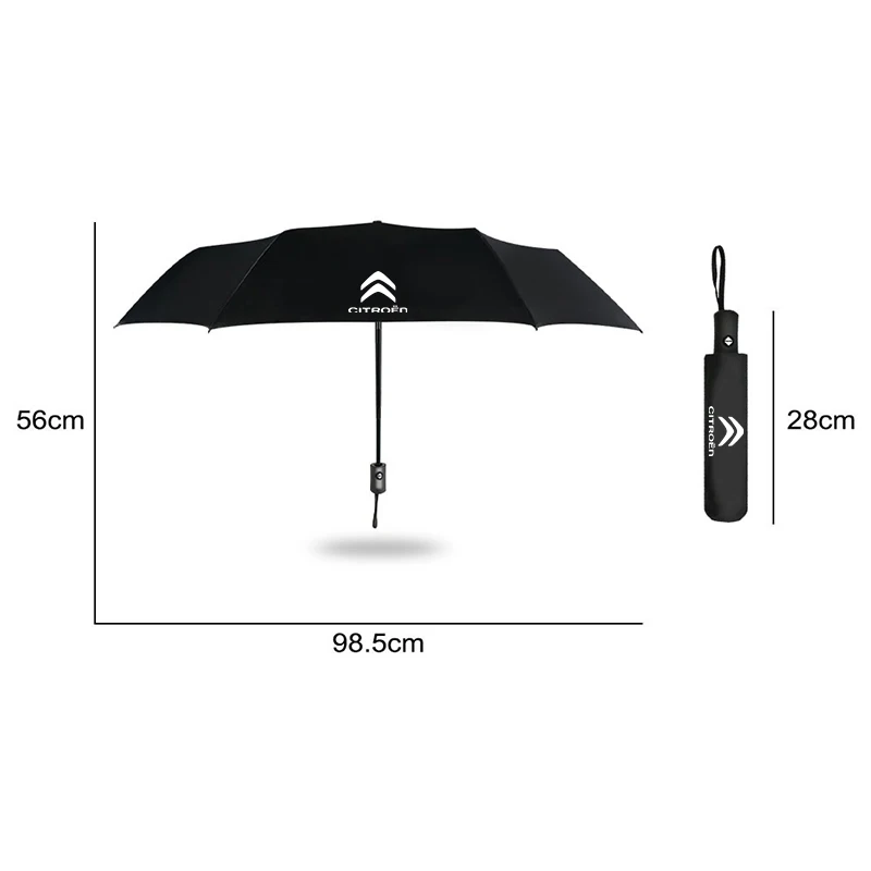 Guarda-chuva dobrável totalmente automático, acessórios para pára-sol do carro, Citroen C1C2C3 C4 C5 C6 ELYSEE VTS Xsara C-Crosser Berlingo Jumpy