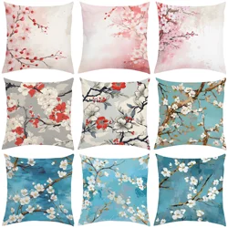 Japanese Cherry Blossom Cushion Cover 45x45 Cushions Covers Pillow Covers Decorative Luxury Pillowcase 45*45 Bed Pillowcases