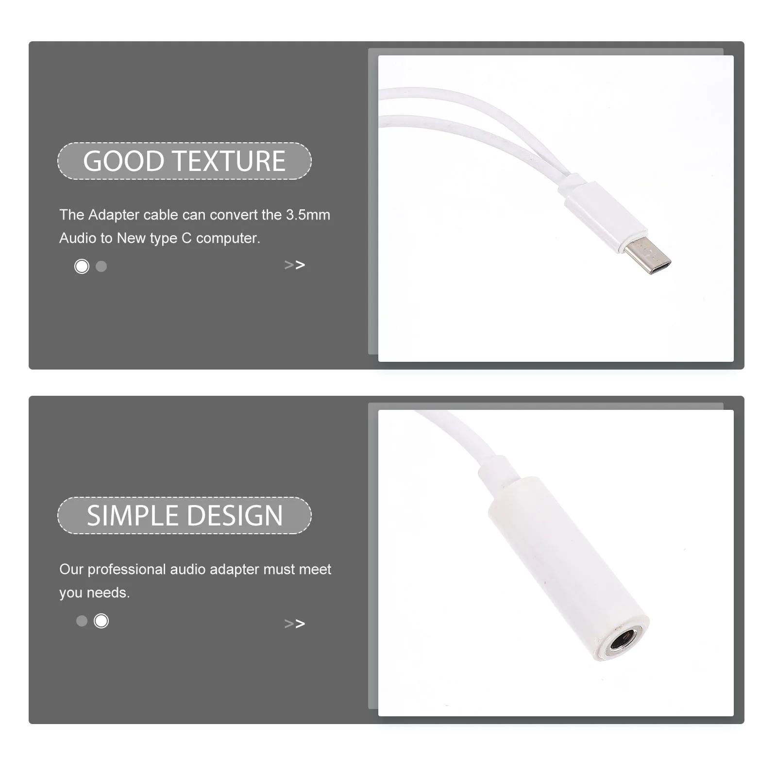 

Headphone Adapter C Male to Usb C To Double 3.5Mm Audio Adapter Double 3.5mm Audio Female Jack Reversible Type C AUX Splitter