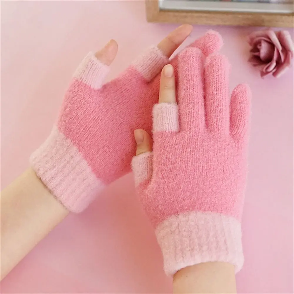 Student Elastic Men Women Plus Velvet Thick Warm Mittens Arm Warmers Touch Screen Gloves