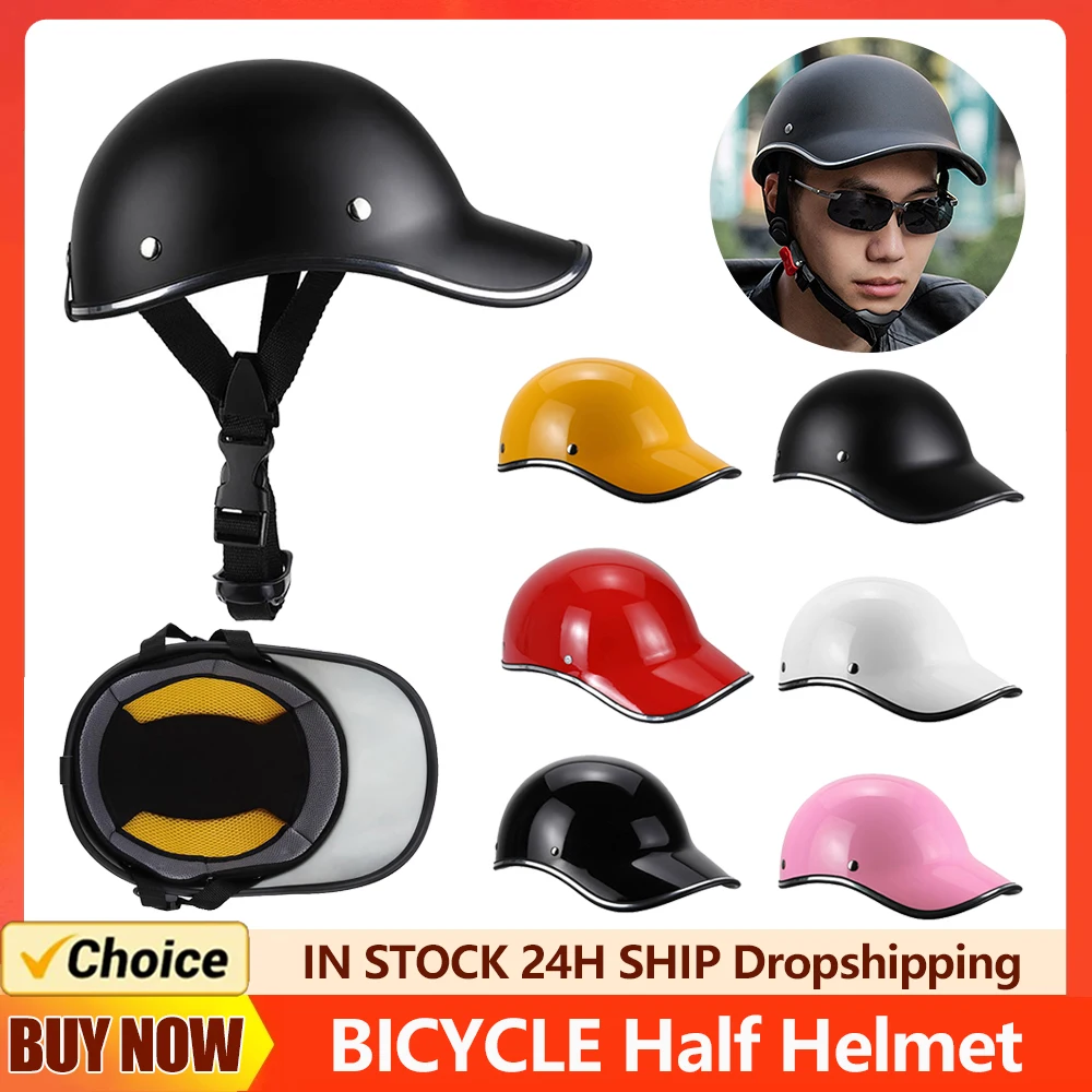 Casco da Baseball stile mezzo casco tesa estesa caschi da bicicletta elettrici per adulti resistenza agli urti protezione solare attrezzatura da ciclismo