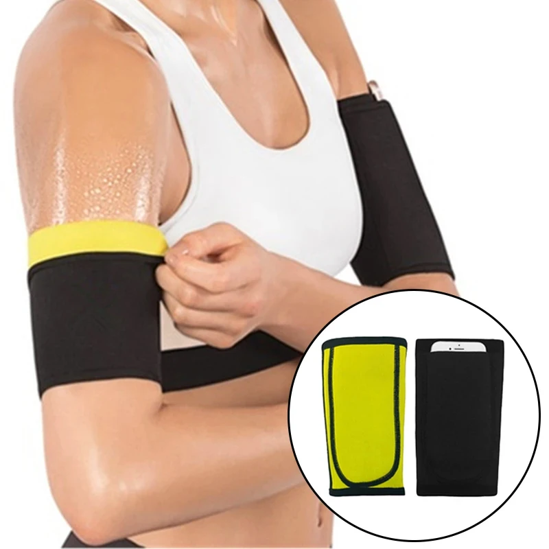 1 Pair Arm Shaper Slimmer Sleeves Arm Trimmer Hot Neoprene Sauna Upper Arm Shaper With Pocket For Workout Weight Loss