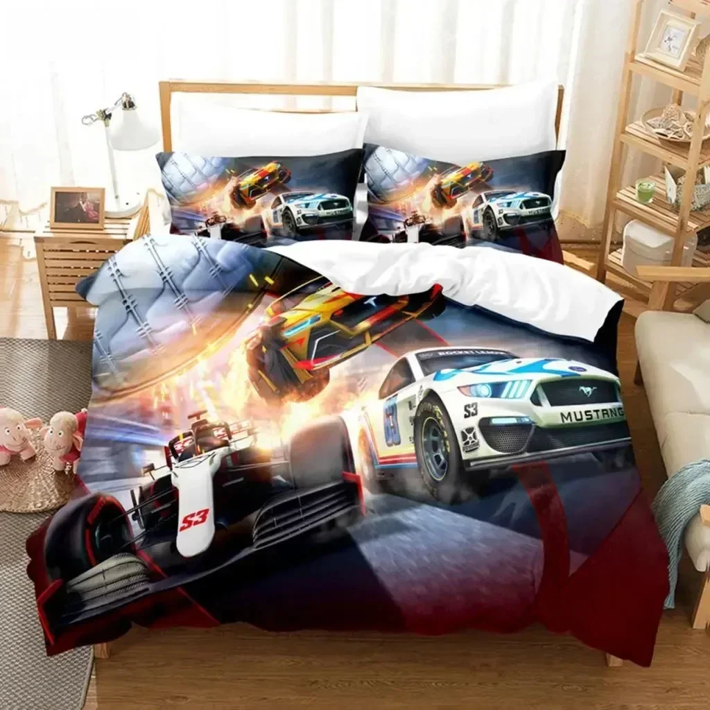 3D Print Game League Rocket Comfortable Duvet Quilt Cover Pillowcase Bedding Set Children Bedroom Decoration Home Textile