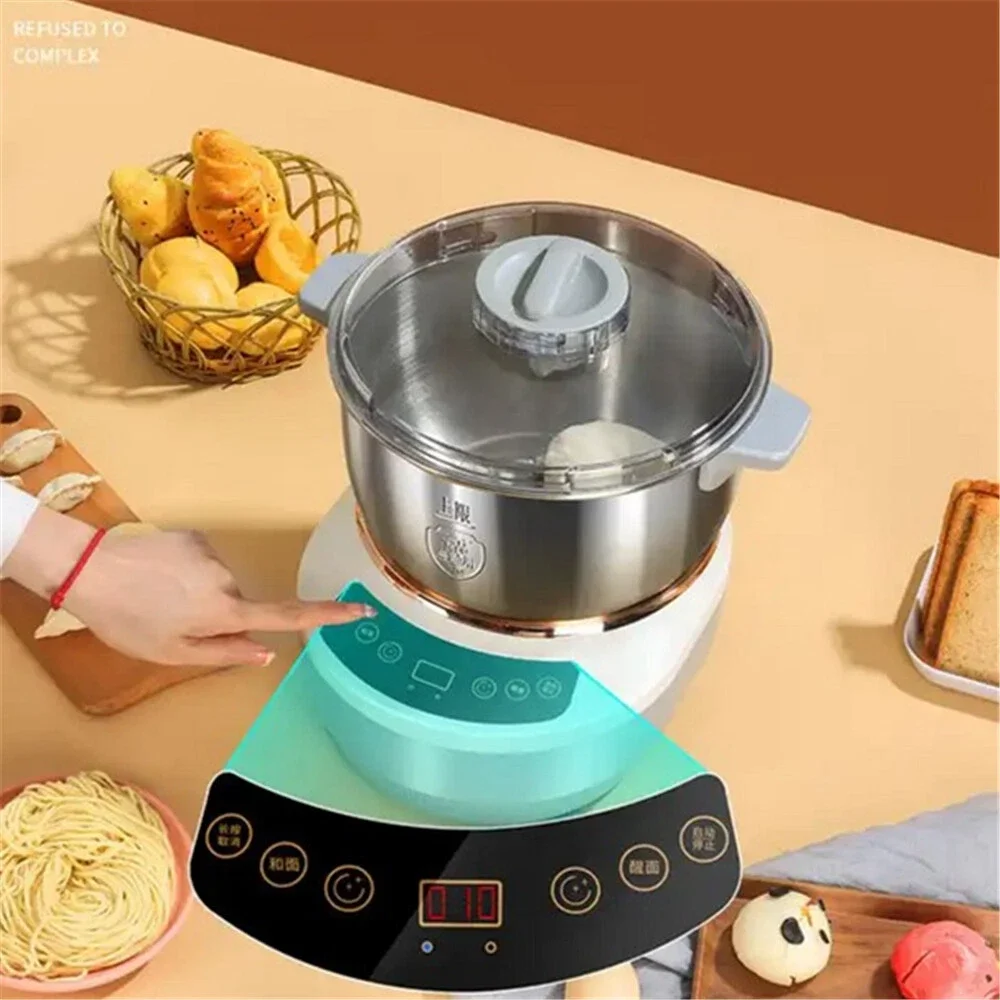 5L 7L Teigknetmaschine Teigbereiter Elektrischer Edelstahlmixer Mehlmischer-Set mit Gärungsfunktion – Detail 3