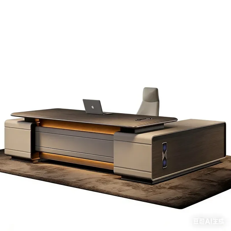 for E0 Level Boss Desk Light Luxury High End Italian President Desk High End Wood Grain Large Class Desk Leadership Office