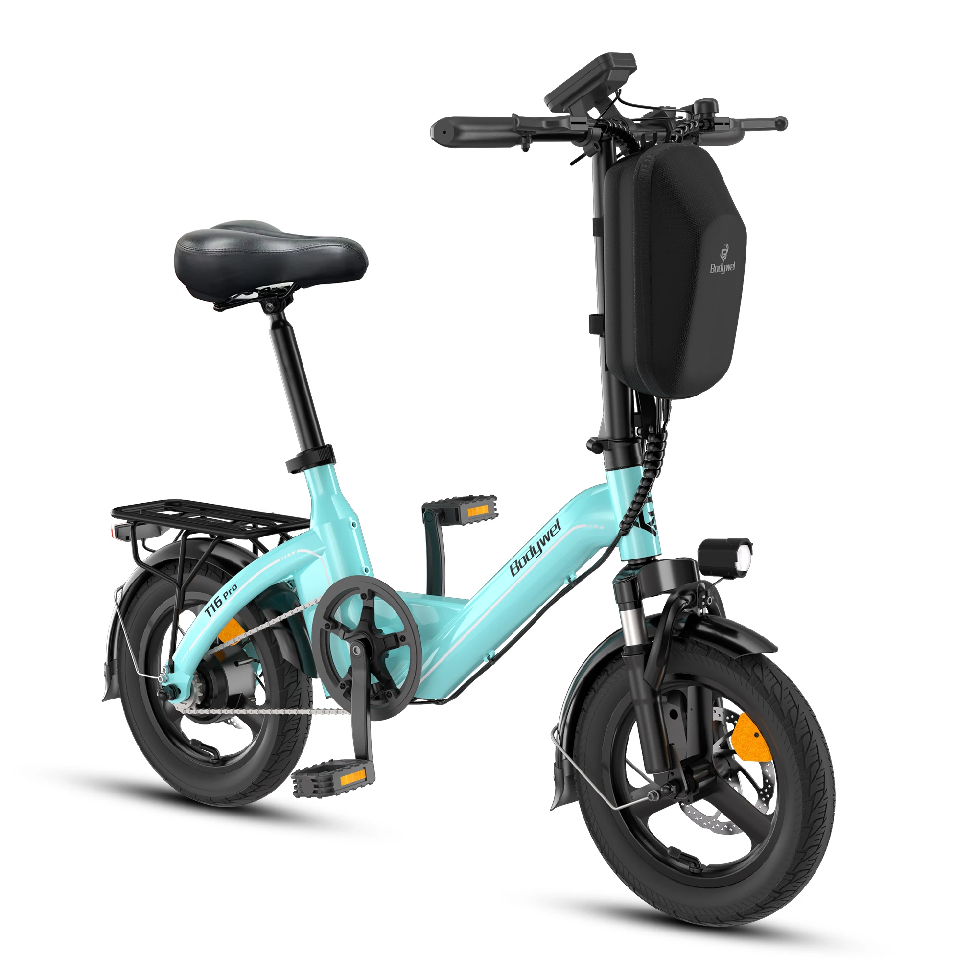 Bodywel T16pro Opvouwbare Elektrische Fiets 14 Inch Mini Opvouwbare Elektrische Fiets 36V 10AH E-bike voor Volwassenen met Trapondersteuning Buiten EUStoc