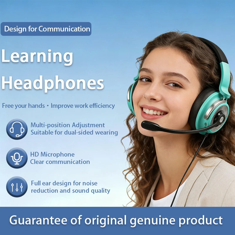 EN98 noise cancelling gaming, study and office specific headphones, stereo dual 3.5mm desktop computer