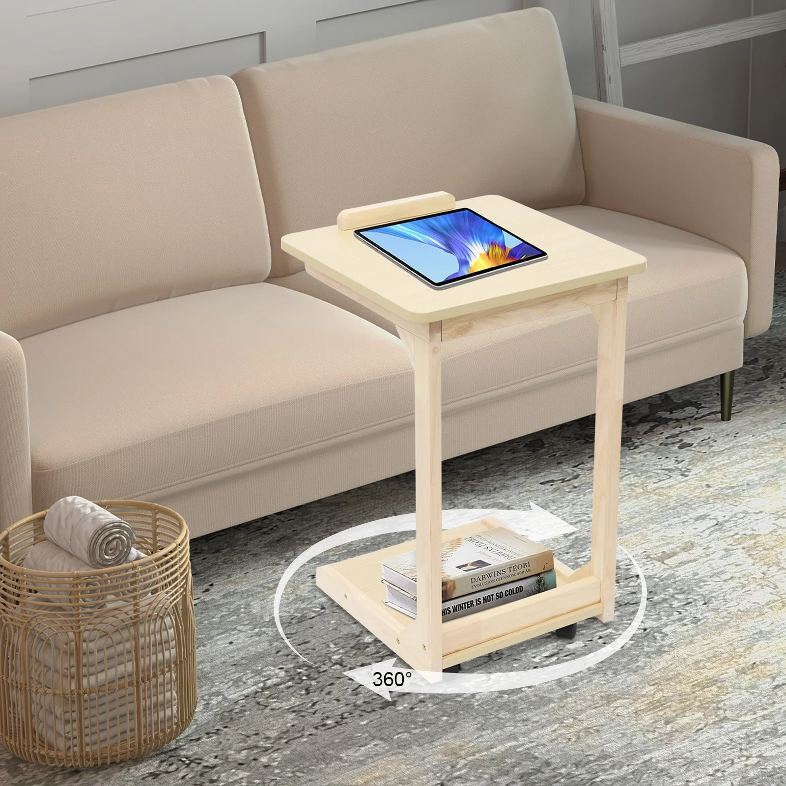 Home Office With Library - طاولة على شكل حرف C مقاس