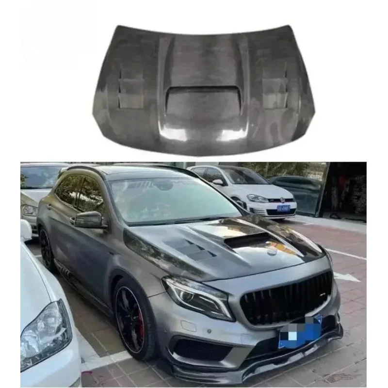 KQX Auto Modified Accessories Forged Carbon Fiber Front Hood Vent Cover Compatible With X156 GLA200 GLA260 GLA45 2013-2019