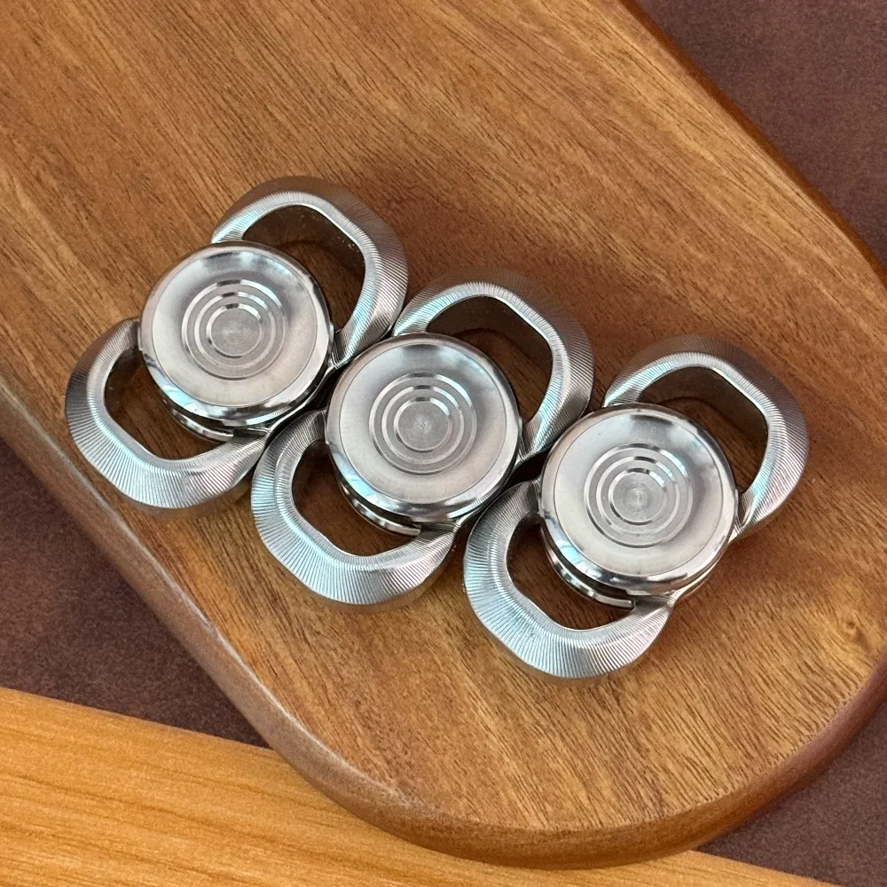 HWEDC Ultra-thin Hollow Stainless Steel Fine-grained Double-leaf Fingertip Spinner Stress Relief Toy