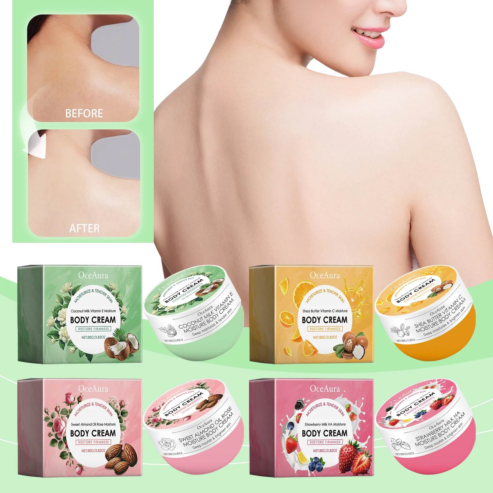 OCEAURA Vitamin C Moisture Body Cream Long-lasting Moisturizing Locking in Skin Moisture Winter Moisturizing Multiple Options