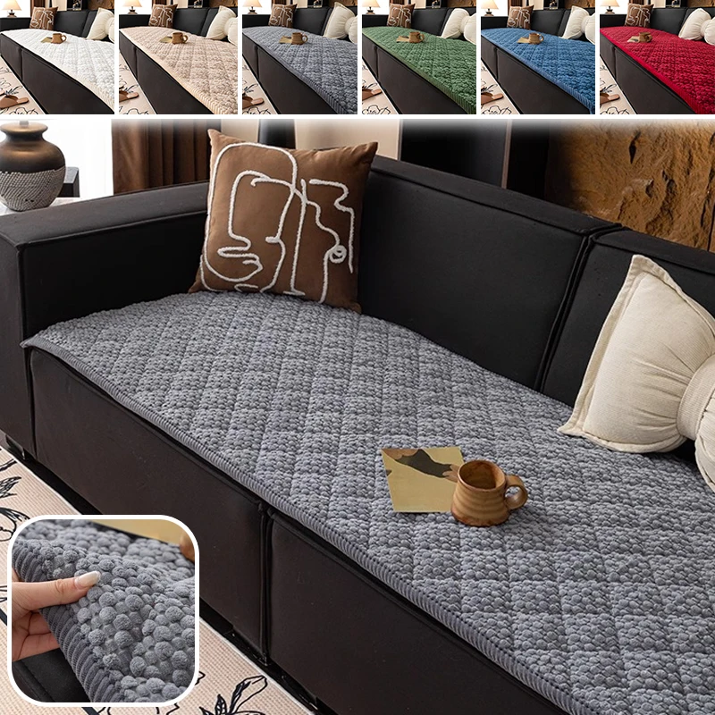 

Vintage Corduroy Quilted Sofa Cover Non-Slip Backing Machine Washable Anti-Cat Scratch Protector for Living Room Home Decor