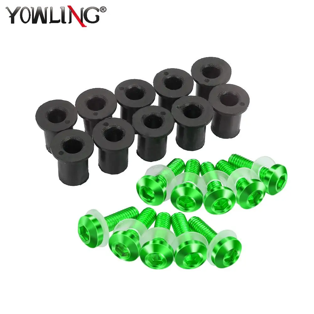 10 PCS M5 Windscreen Windshield Wind Deflectors Bolts Kits For Kawasaki ZX6R ZX-6R ZX 6R ZX7R ZX9R ZX10R ZX-10R ZX12R ZX14R ER5 - Image 2