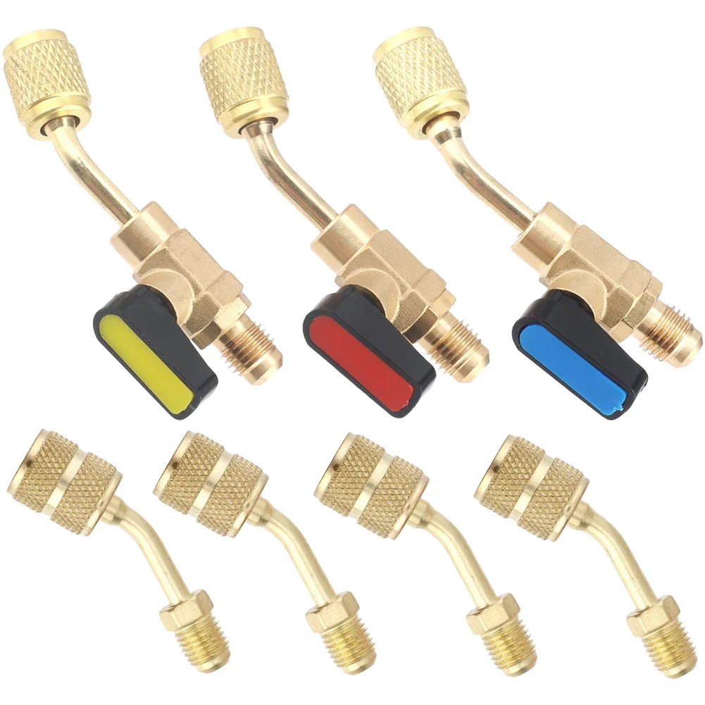 Copper HVAC Repair Kit with Ball Valve 1 4 inch to 5 16 inch SAE Thread for Cooling Agent Systems R410A R22 R32