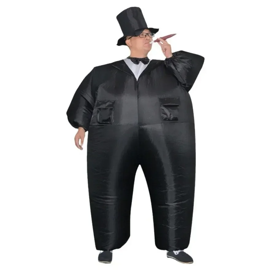 Inflatable Costume Black Tuxedo Suit Fun Groomsmen Suit Fat Gentleman Chub Fancy Dress For Adult Wedding Halloween Christmas