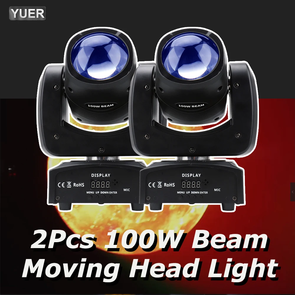 

2Pcs/lot 100W Beam Super Bright Moving Head Light RGBW 4 in1 LED Stage Beam Light DMX for DJ Disco Club Party Music Activated